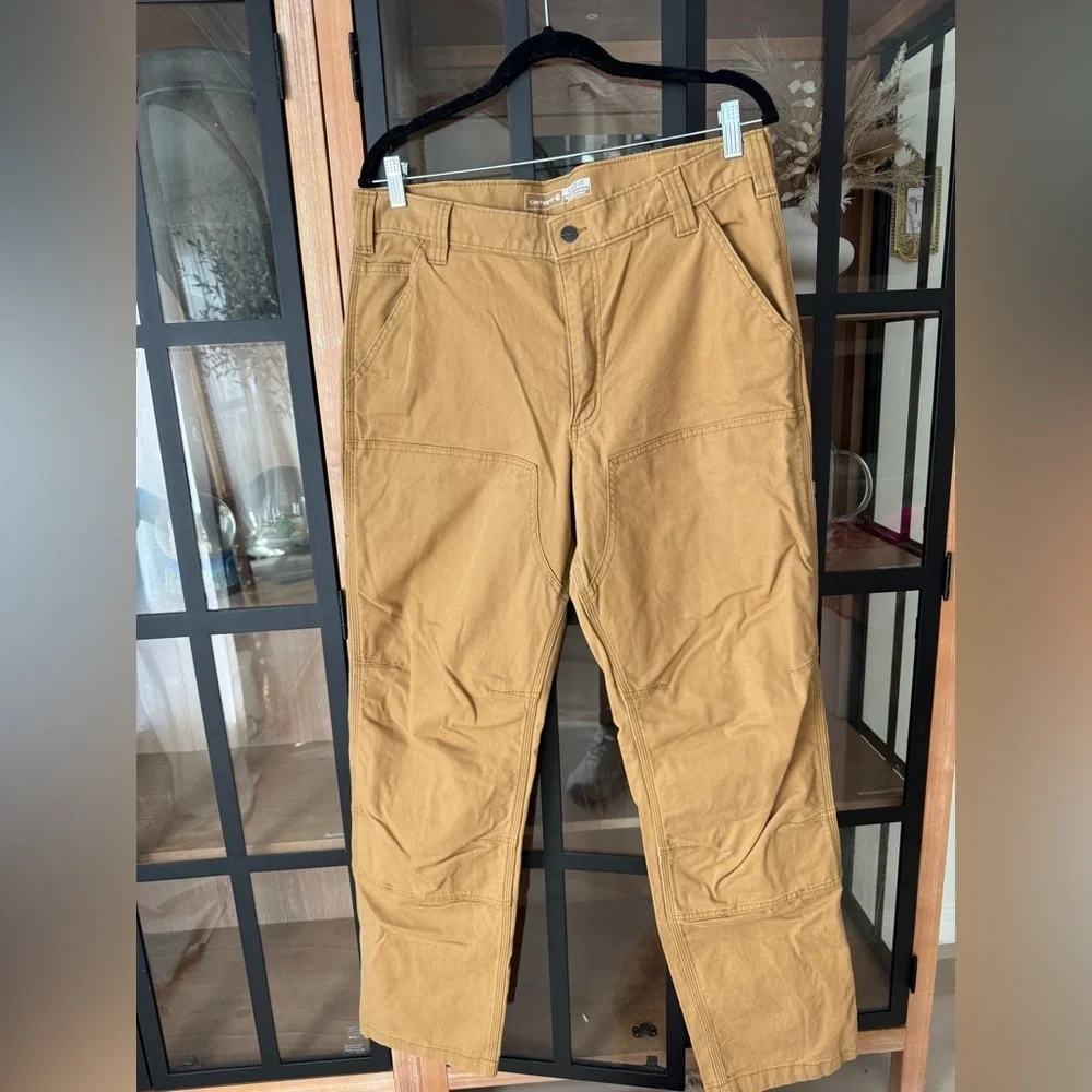 Carhartt pants Relaxed Straight Rugged Flex Double-Front Denim Dungaree hickory